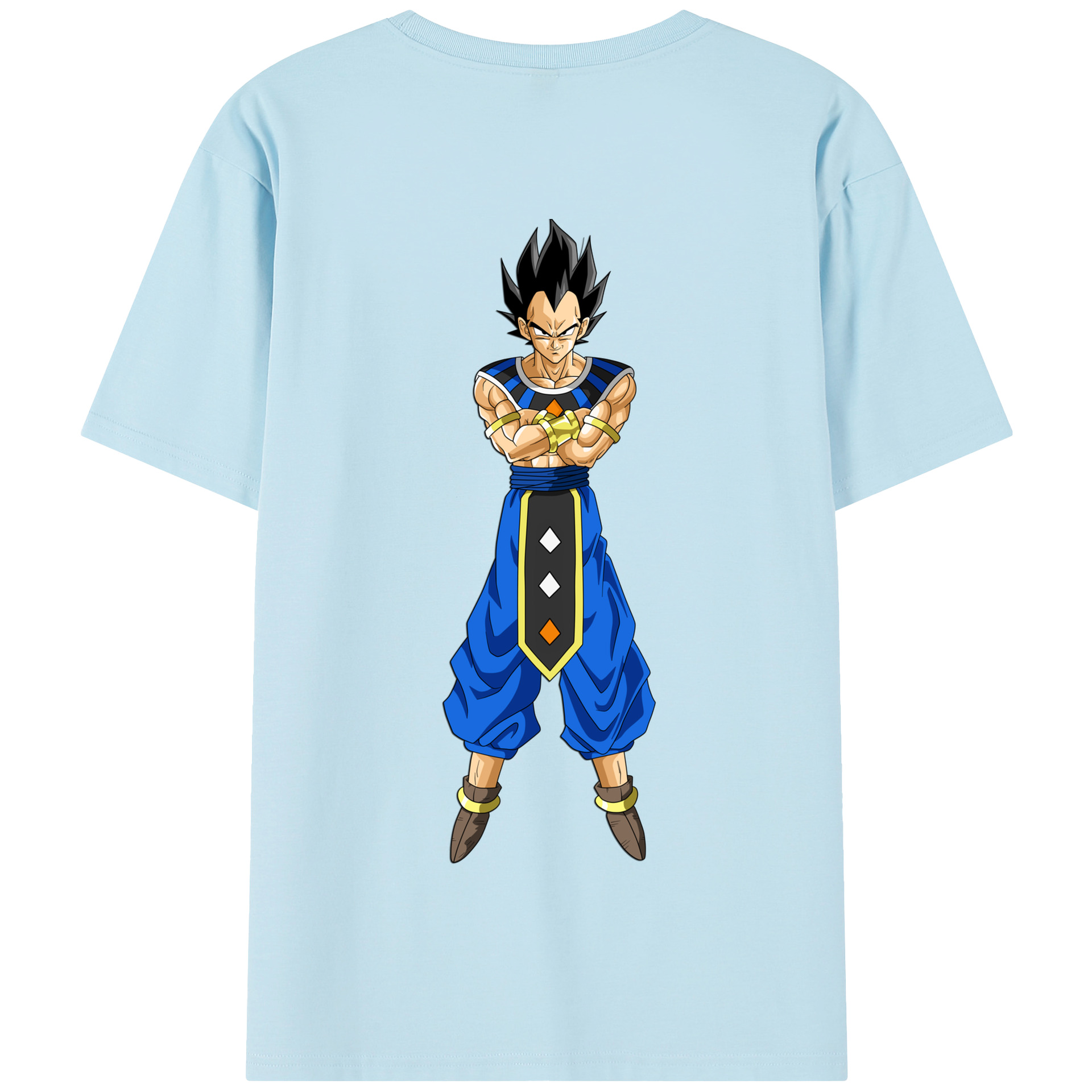 （画像用） ドラゴンボール ベジータ四世（Bejīta Yonsei）DRAGON BALL Vegeta IV 綿100％半袖Tシャツ（背面プリント）